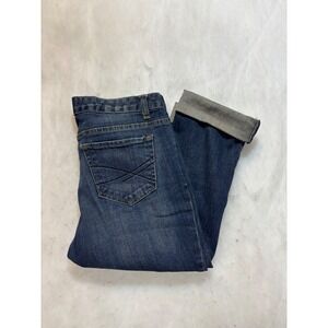 Aeropostale Womens Blue Denim Cropped Jeans Cuffed Capri Style Size 9/10